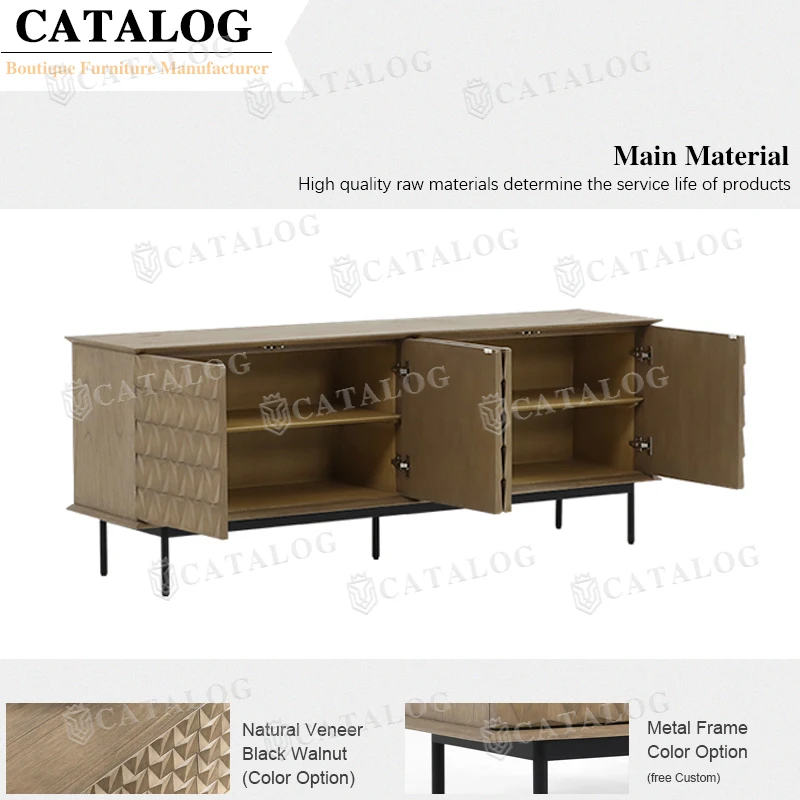 Mid-ancient Style Living Room Cabinet Antique Modern Design Buffet Storage Cabinet Console Sideboard