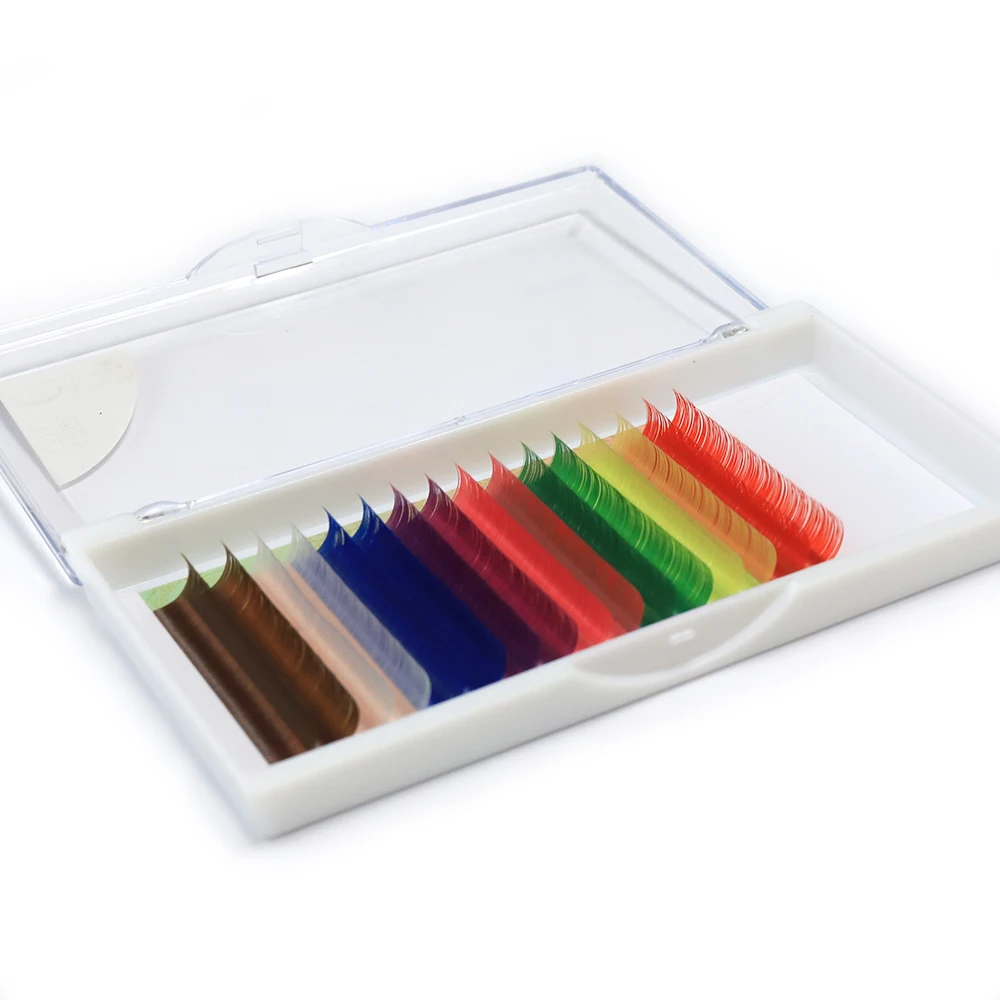 
lashes vendor for Korean silk colorful eyelash extensions Wholesale Prime Silk Lash Individual Eyelash Extensions 