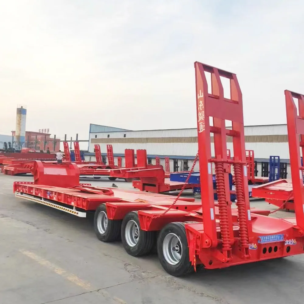 Lowbed Semi Trailer China Lowboy Semi Trailer with Low Prices 60-80 T 3/4/6 Axls Low bed Semi Trailer