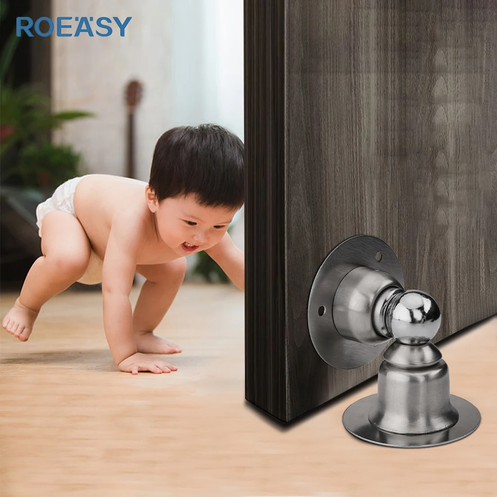 Roeasy stainless steel door stops furniture stoppers hidden door holders floor mounted door stops