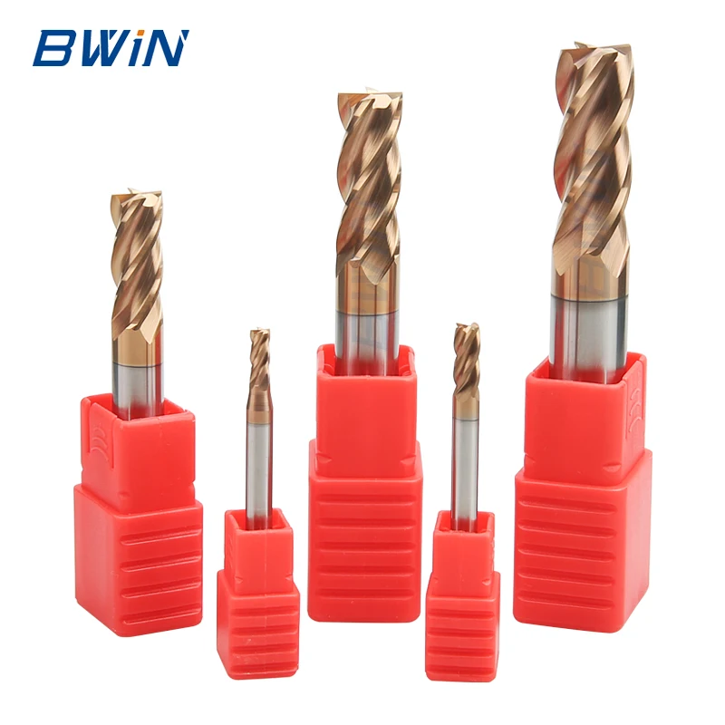 BWiN 4 mm 6mm 8mm HRC55 4flutes metal HRC Carbide end mill cutter CNC end milling cutters