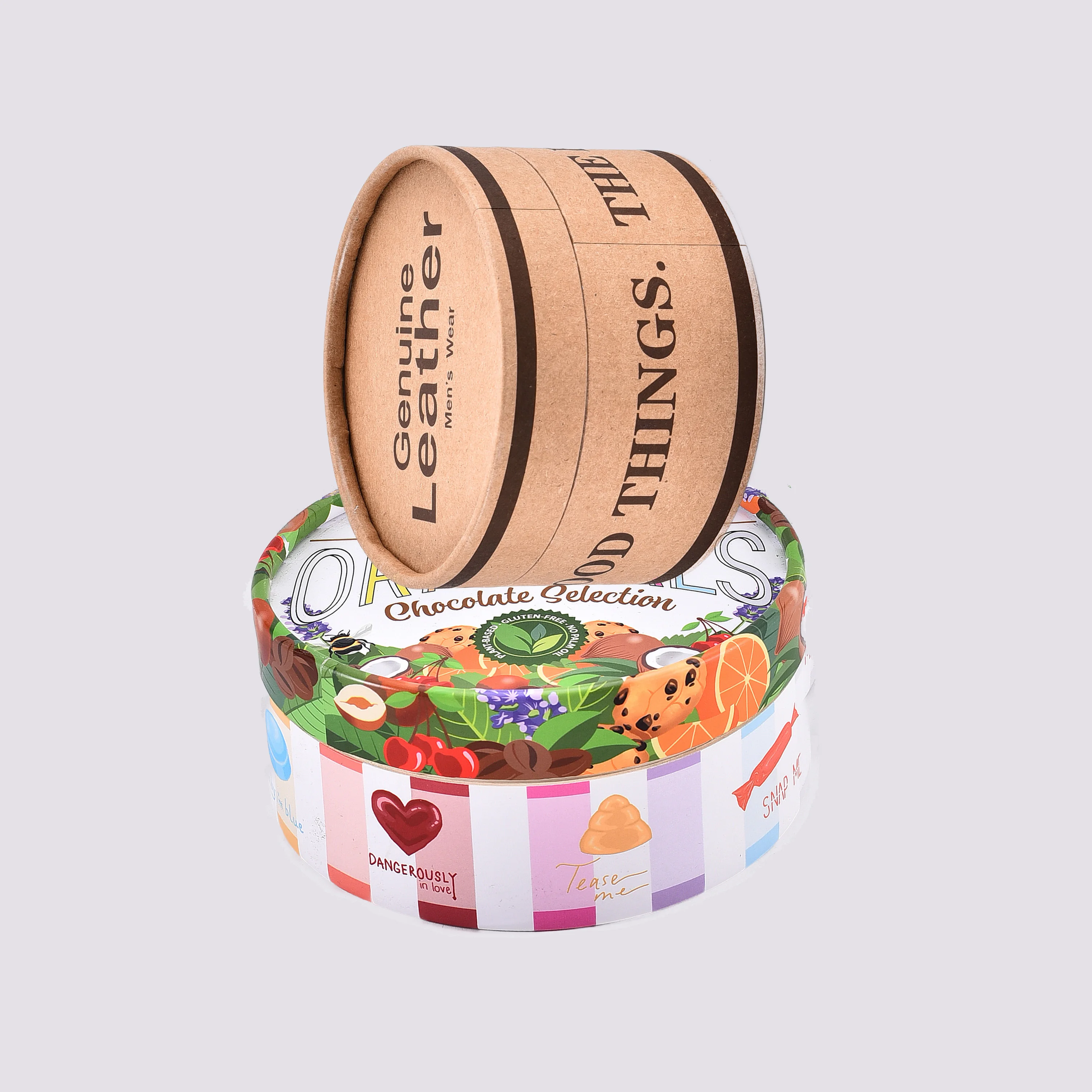 Eco Friendly Round Cardboard Powder Container Cookie Coffee Bean Food Paper Tube Tea Packaging