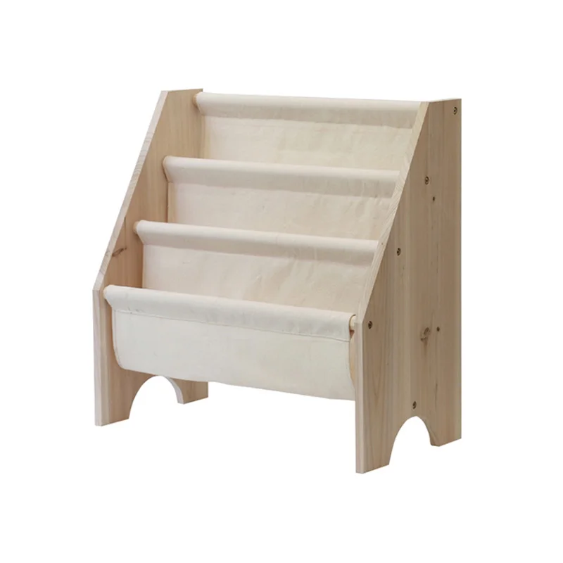 kindergarten Modern Wooden Cloth Children Baby Kid Bookshelf Book Storage Rack Bookcase