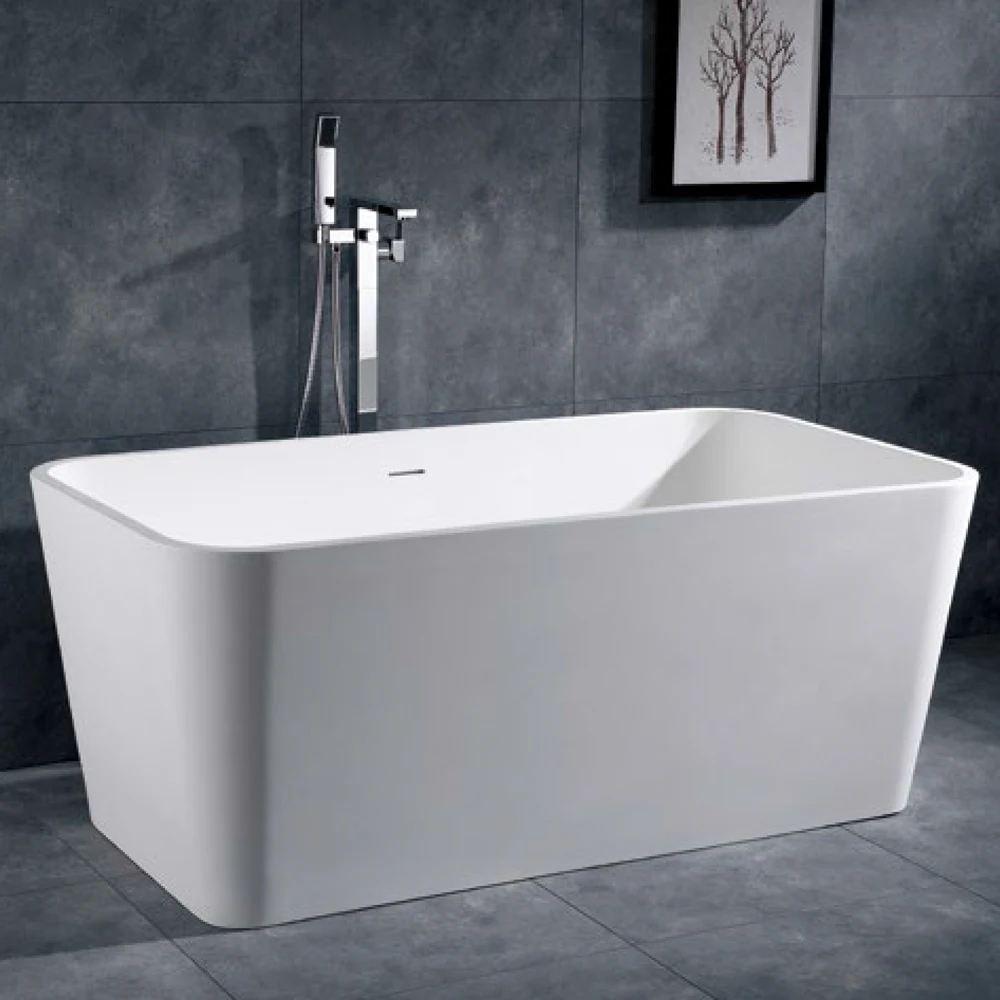 Thin edge 2 Person Freestanding White  Acrylic Rectangle Shape Big Baths for Sale straight Bathtub
