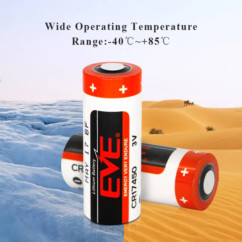 EVE CR17450 high capacity 3.0V 2400mah Cylindrical Batteries 3volt Alarm system primary Lithium  Li-MnO2 Battery