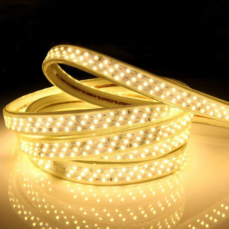 Low price factory supply long service life three rows 2835 chip 220v support customized led strip lights manufacturers