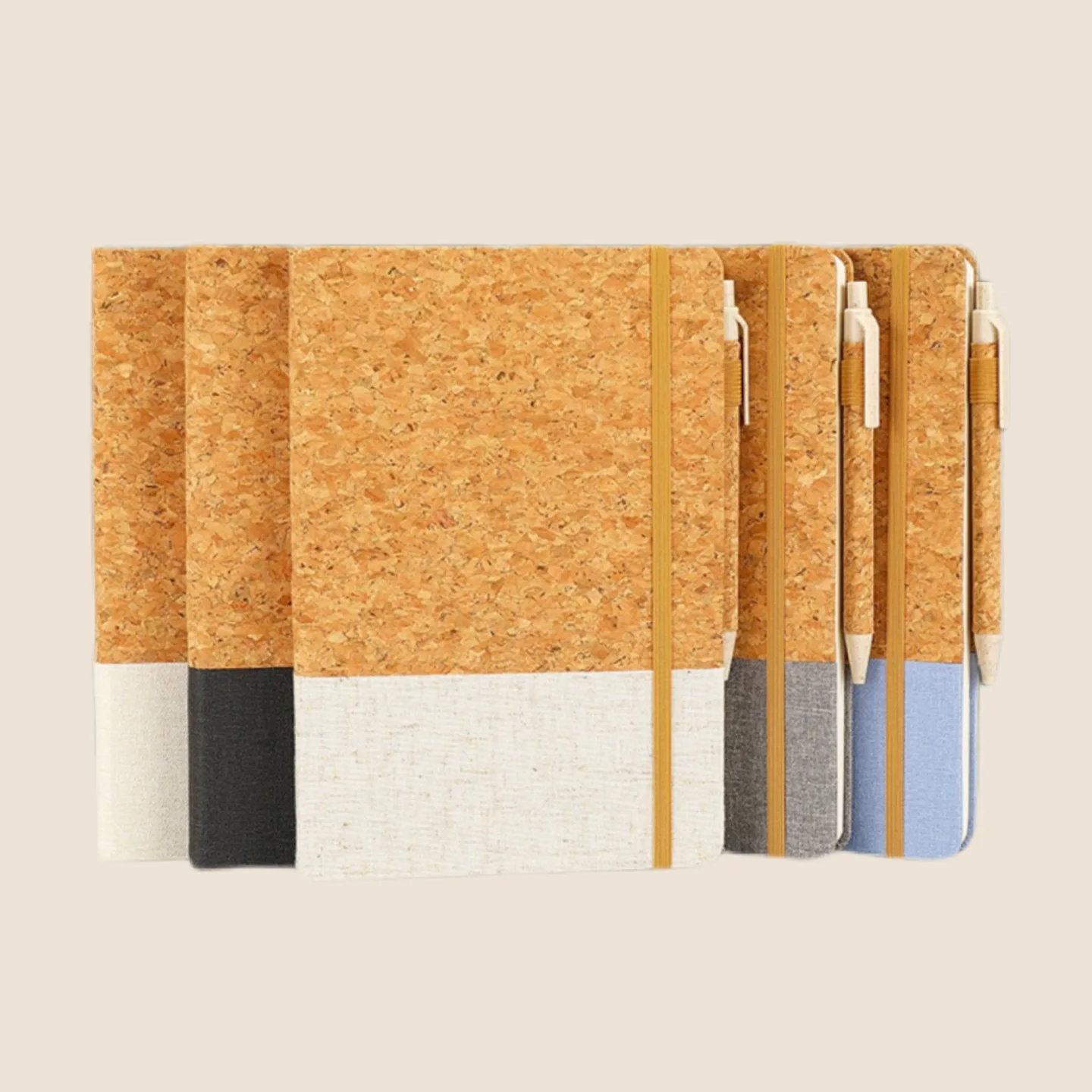 Premium Business Customize  Office Agenda Eco-environmental Cork Eco-environmental A5 Diary  Notebook With Pen Gift Set