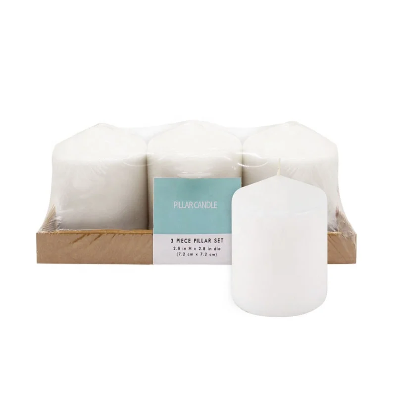 
Hot sell white pillar shape paraffin wax material large fat unscented church pillar candle 