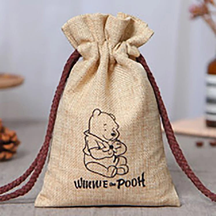 Hot sell custom drawstring burlap fabric packaging pouch jewelry jute bag for Gift Bags Jute Jewelry Drawstring Bags