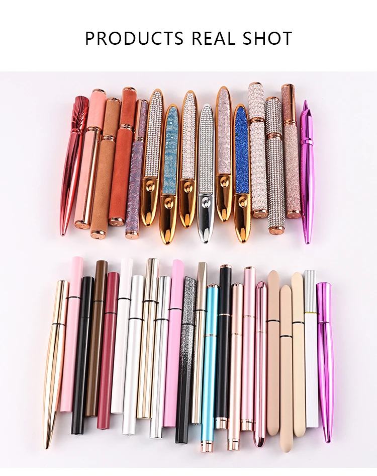 New Design 2 In 1 Private Label Custom Logo Colored Waterproof Glitter Liquid Black Lashglue Glue Pen Eyeliner For Makeup