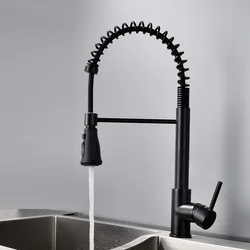UPC cUPC NSF american standard single handle brass matte black pull down kitchen sink faucet with sprayer for kitchen sink