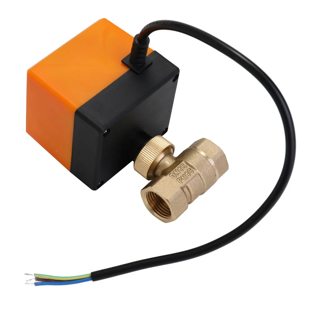 two-way three 3 way brass motorized electric drive ball valve 24