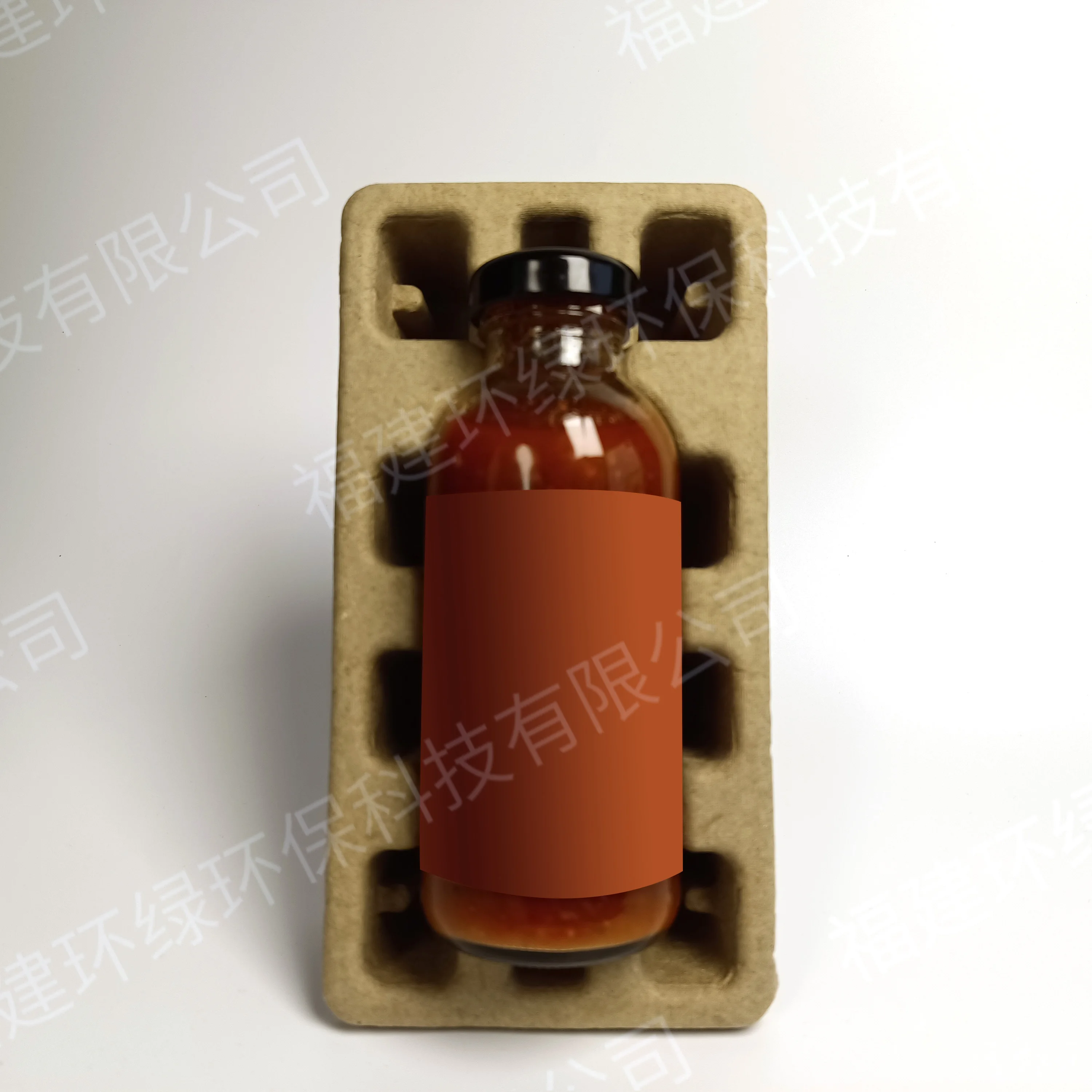 Recyclable pulp wine tray With Molded Paper Pulp Wine Bottle Jam bottle Glass bottle Packaging Tray Shippers