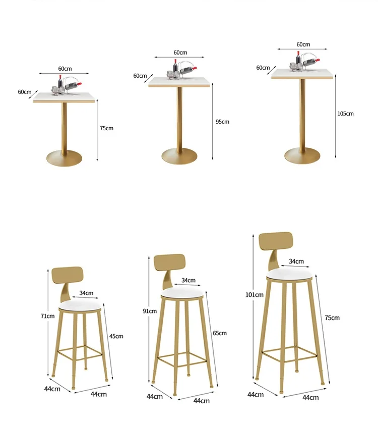 Modern Luxury Chair Bar Stool Golden Iron Leg for Coffee shop Kitchen Counter Bar Chair