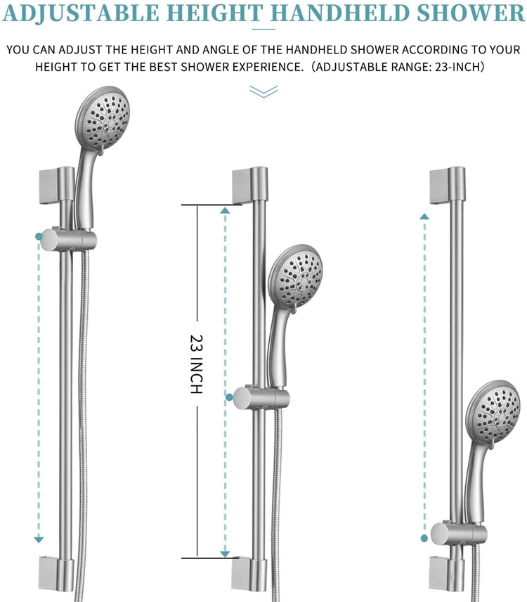 In-wall Installation Nickle Polished Brass shower system set hot and cold shower mixer  set for bathroom