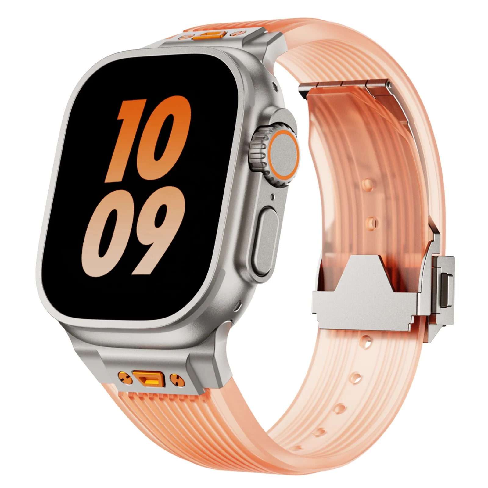 Прозрачный силиконовый ремешок для iWatch поколения металлический разъем совместимый размеры 42 мм 44 45 49 гидроизоляционные ленты
