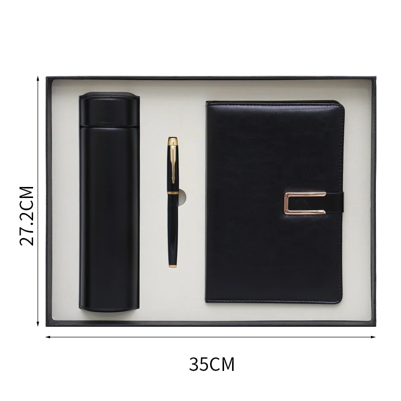 promotional Luxury Business Pen leather notebook Gift Set custom logo for men father boyfriend Birthday corporate gifts