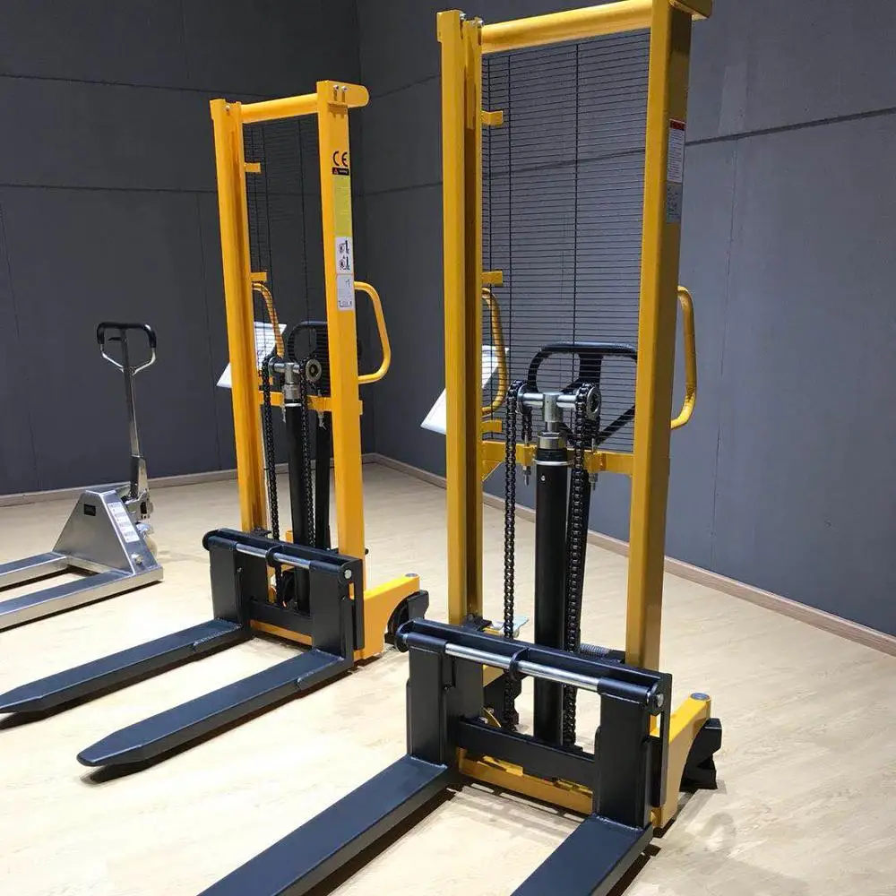  1.5ton*1.6m manual pallet stacker hand forklift truck