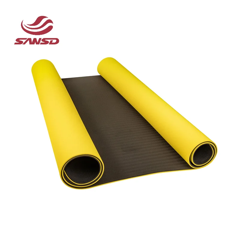 Sansd Cheap Price Eco Material Personalized Label Waterproof OEM 6mm 10mm Custom Non Slip Tpe Yoga Mat
