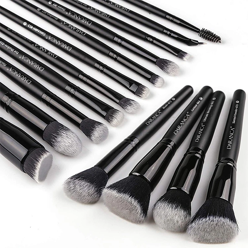 Best Seller Makeup Brushes 15pcs Black Handle Custom Make-Up Brush Synthetic Professional Makeup Brushes Kits Custom Logo