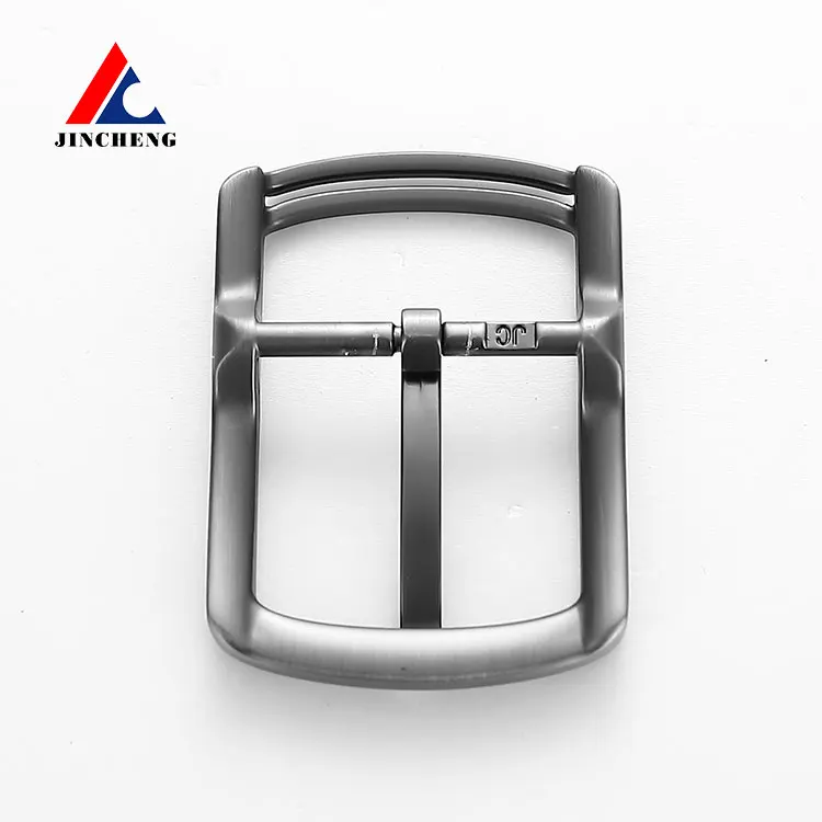 Custom Logo Simple Clip Reversible Pin Buckles Hardwares For Leather Belt Alloy 35mm Prong Buckle For Men