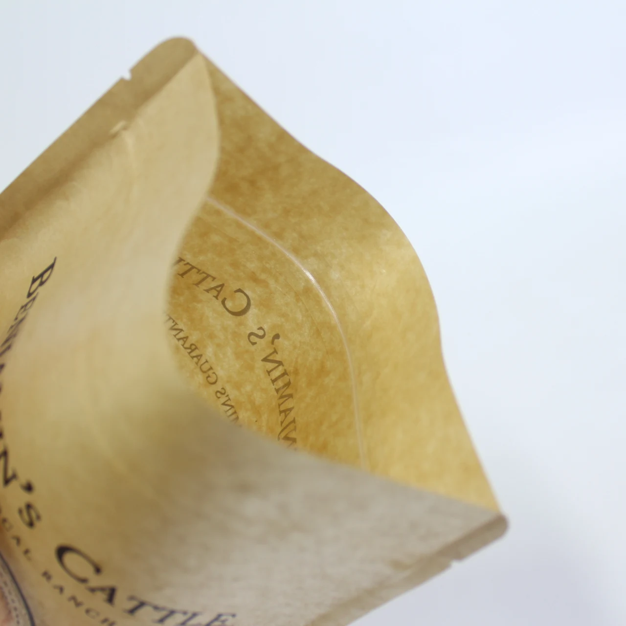 Logo custom printed on both sides pouch food grade kraft paper snack bag with window