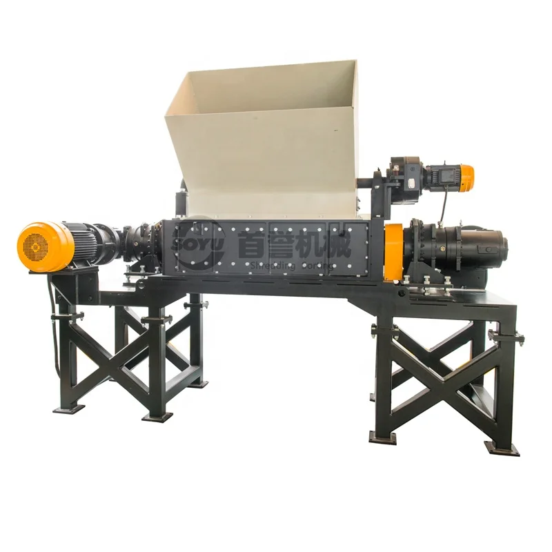 Double Shaft Waste Shredder for Plastic Metal Paper Wood Used Condition PE Twin Shaft Crusher Scrap Metal Wood Shredder for Sale