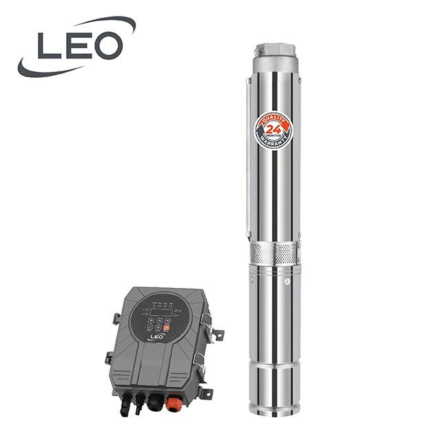 LEO DC Solar Pump with Plastic Impeller Water Pump System Price Borehole Submersible Solar Powered Water Pump
