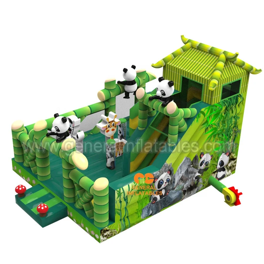 Panda funland,popular funland among kids for party rental business,inflatable funland
