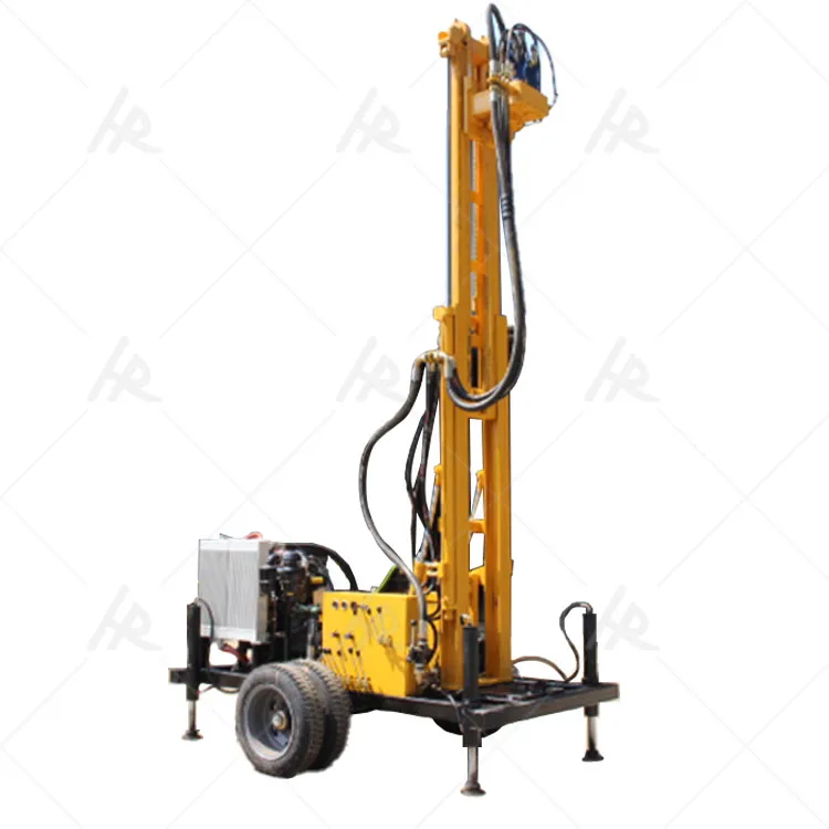 Hot sale diesel groundwater deep well water well drilling rig portable household 300m drilling machine