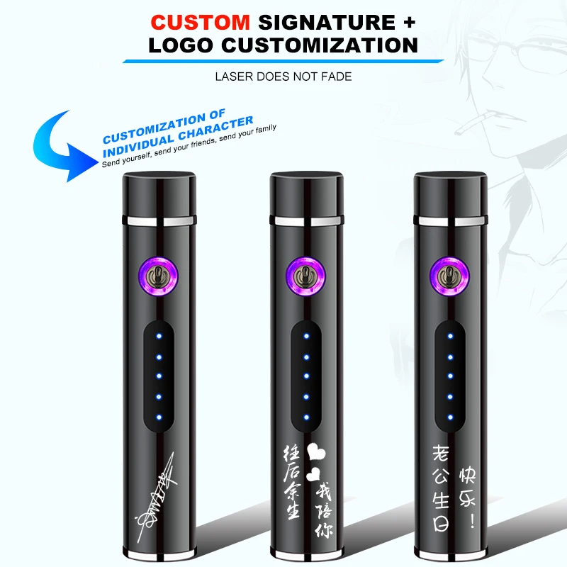 JL113  USB Electric Windproof Cigarette Arc Touch Lighter Wholesale High Quality Smoking Tobacco Accessories Custom Logo