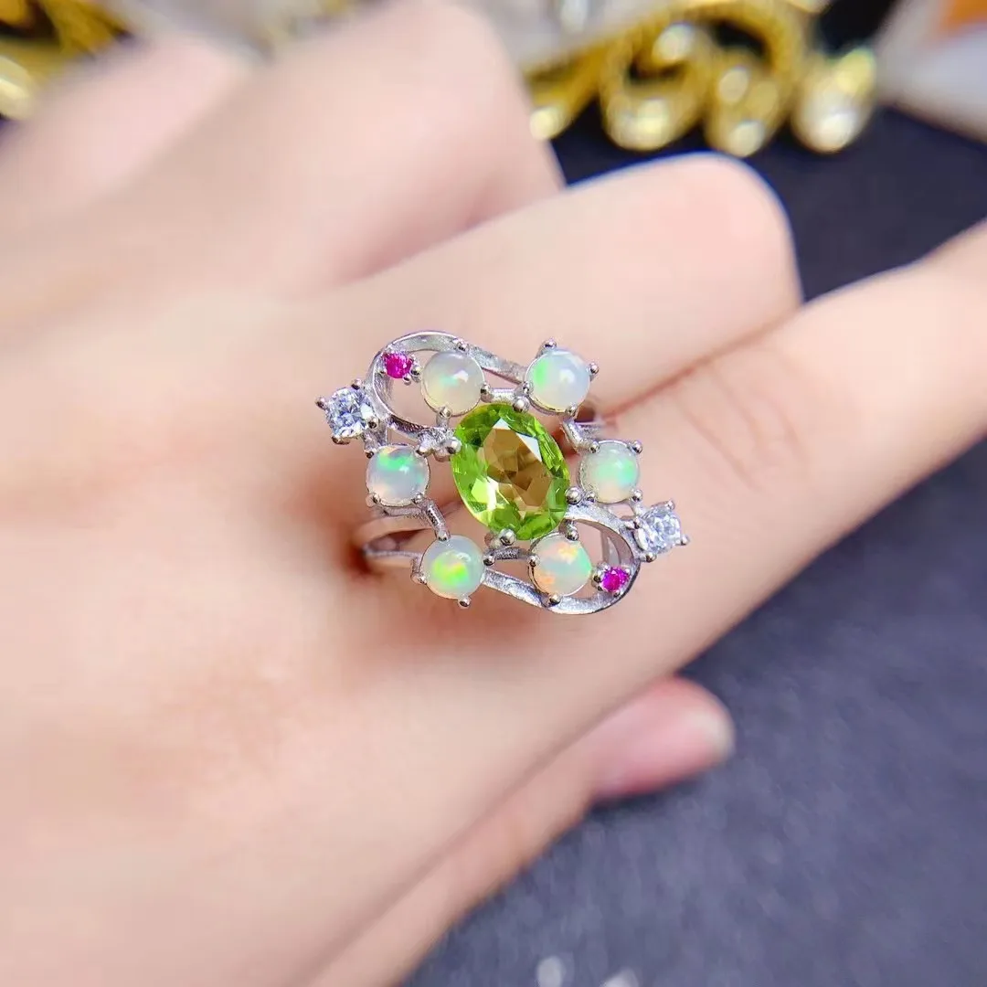 Factory Wholesale Geometric 925 Sterling Silver Engagement Istanbul Turkey Infinity Opal Ring