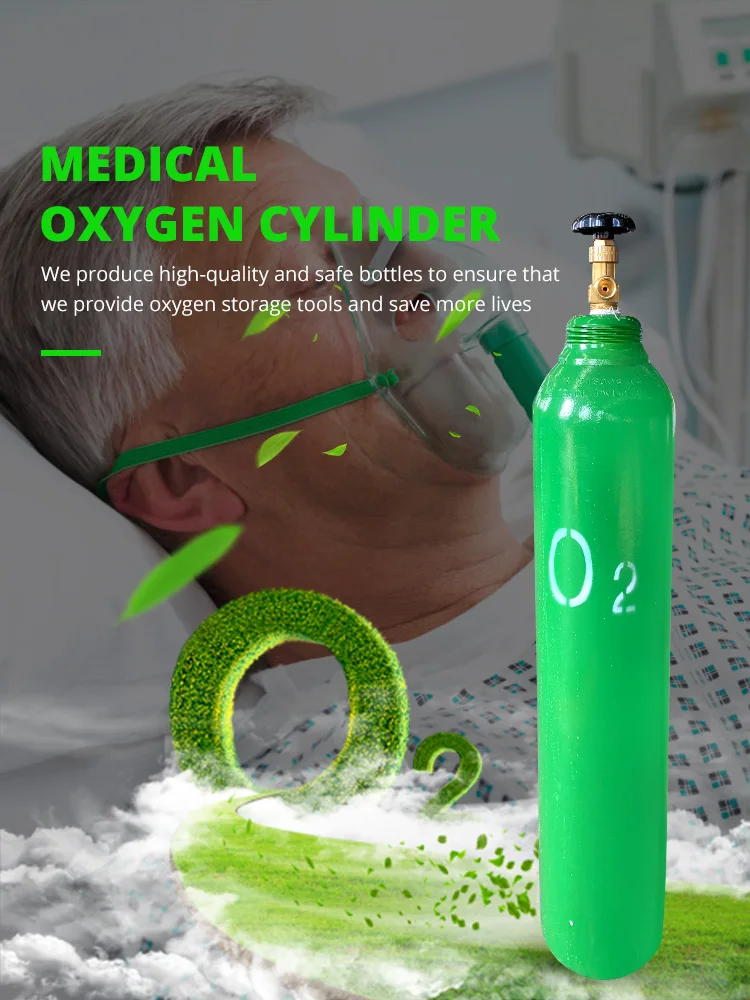 Bina Supply Seamless Steel 50L Medical Refill Oxygen Cylinder