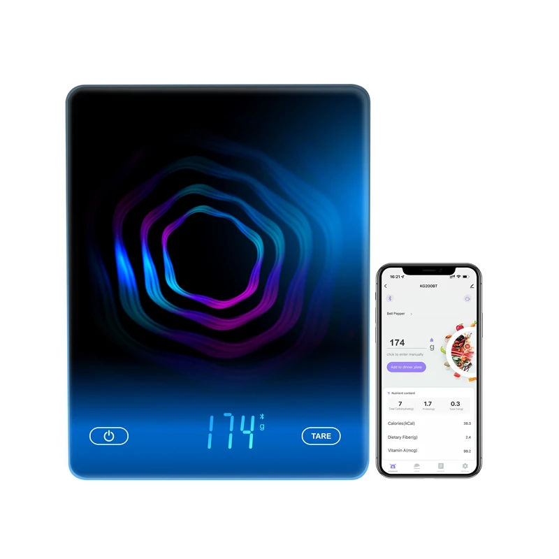 Kitchen talking Scale Health Food Vegetables Weighing Tempered Glass ABS smart free app household bluetooth food scale