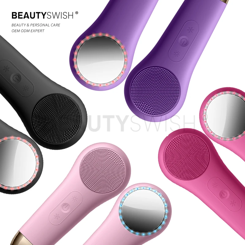 Портативные электрические водонепроницаемые щетки для чистки лица с функцией холодного и горячего сжатия