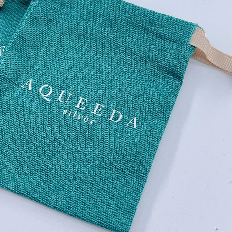 Повторное Использование Пользовательского Размера логотип муслин натуральная Органическая небольшая линия хлопок шнурок сумка Ювелирные изделия хлопковый мешочек