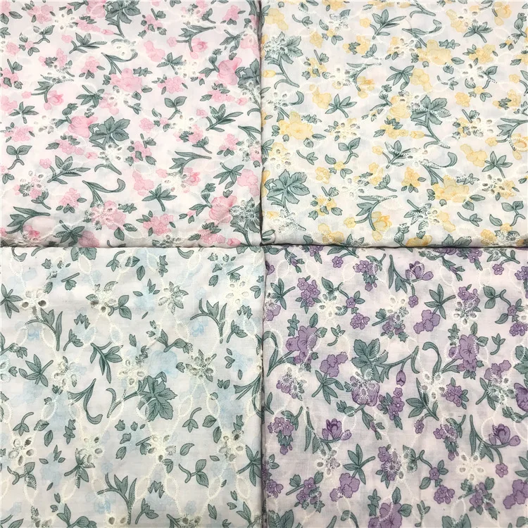 Elegant Design Cotton Lace Dresses Yellow floral Embroidered Textile Cotton Dry Lace Embroidery Cotton Swiss Voile Lace Fabric