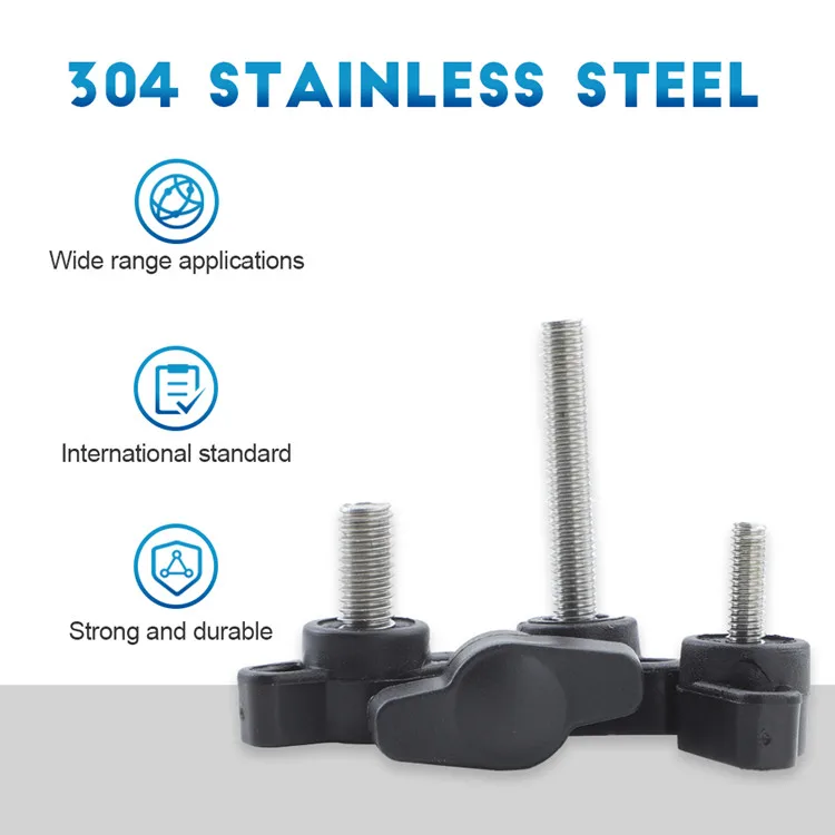 Stainless steel T-Shape M4 M5 M6 M8 M10 M12 Plastic Head T-Knob 5/16 In 18x3 In Kunrled Thread Color Thumb Screw