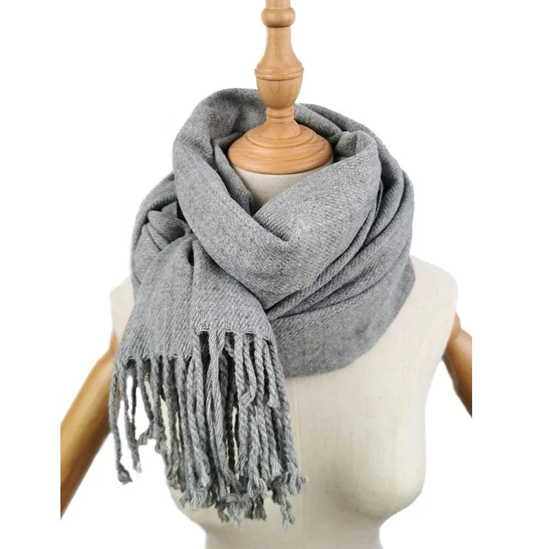 
Amazon Hot Selling Solid And Soft Woven Scarves For Men And Women Tassels Scarf 