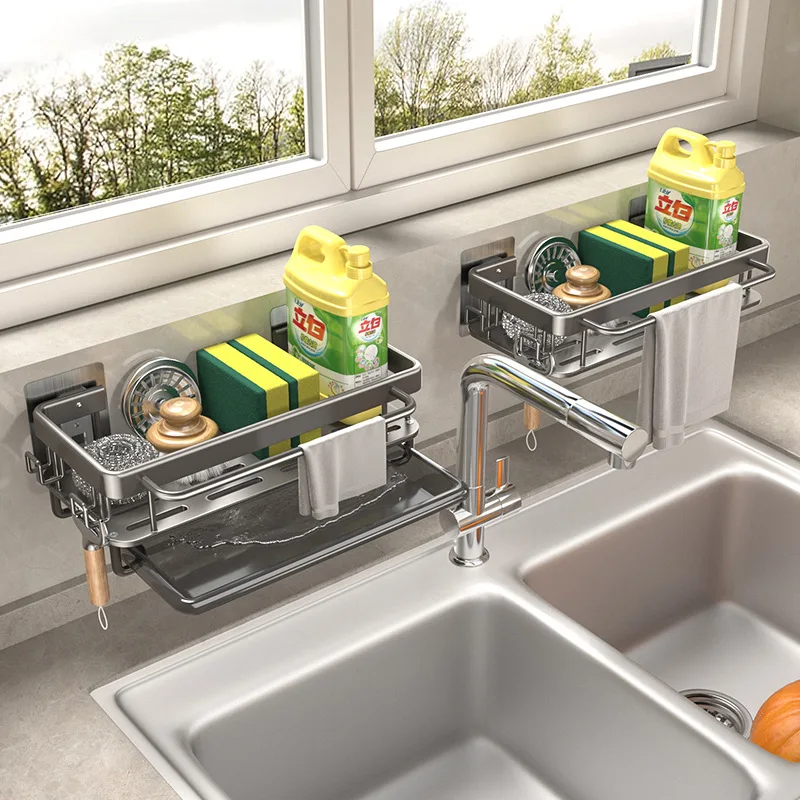 Kitchen Nail-Free Storage Racks With Strong Load-Bearing Capacity Seamless Installation Of Kitchen Shelves
