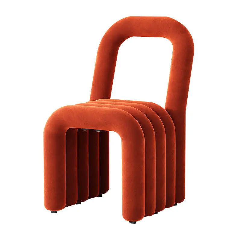 Creative Shaped Chair Leisure Backrest Velvet Living Room Side Shoe Changing Stool Simple Home Dining