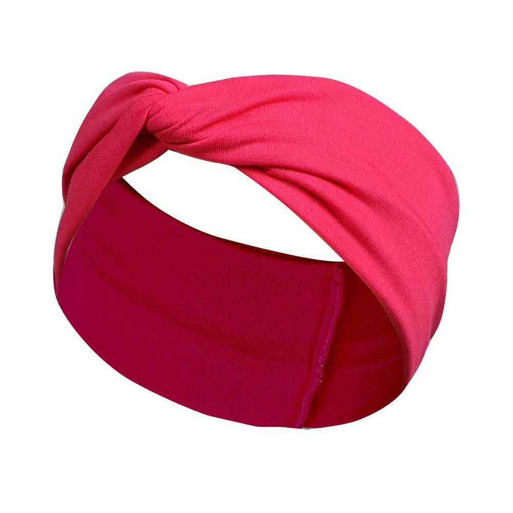 elastic pure color sweat-absorbing fitness women headbands for hair