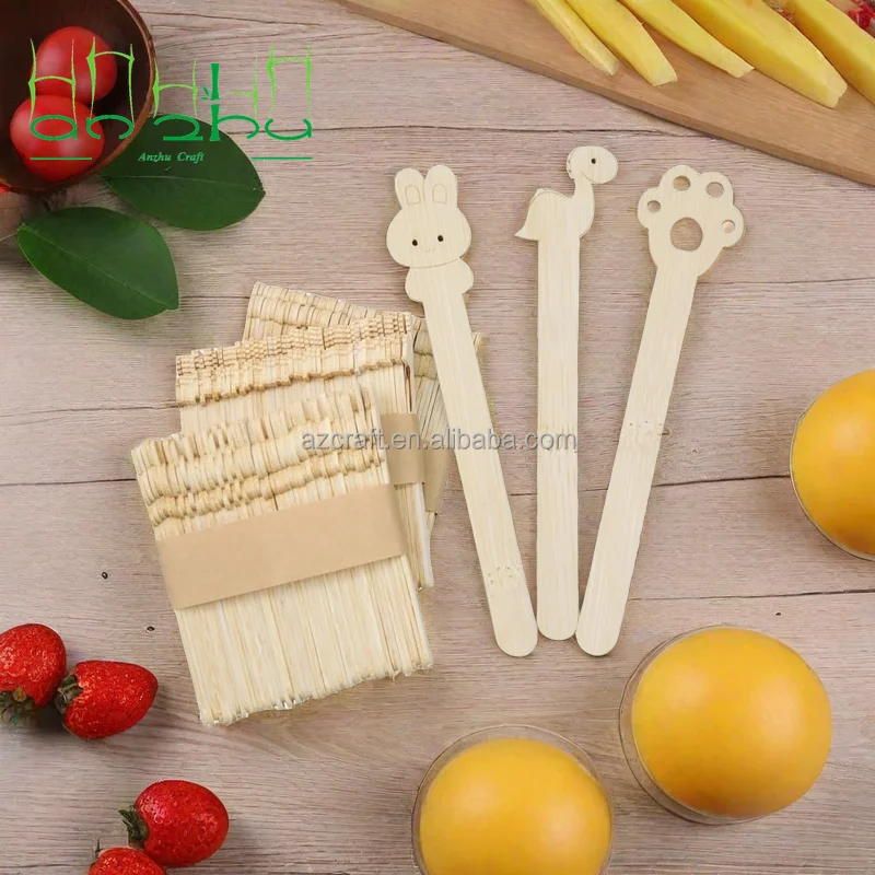 Оптовая Продажа Одноразовые экологически чистые деревянные палочки для мороженого с индивидуальным логотипом