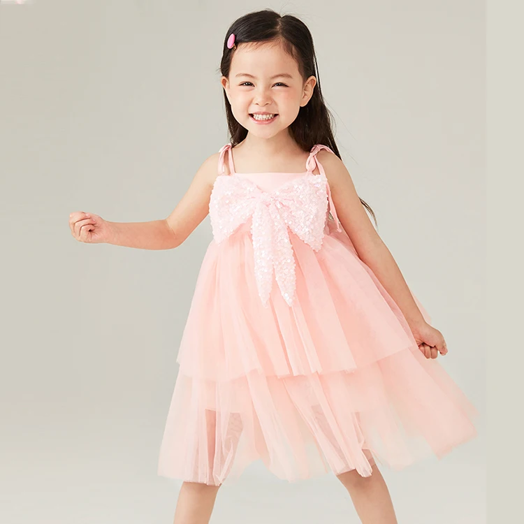 Toddler Girl Flower Birthday Tulle Dress Backless Bow Wedding Gown Kids Party Wear Princess Blue Dress Baby Girl Bowknot Dresses