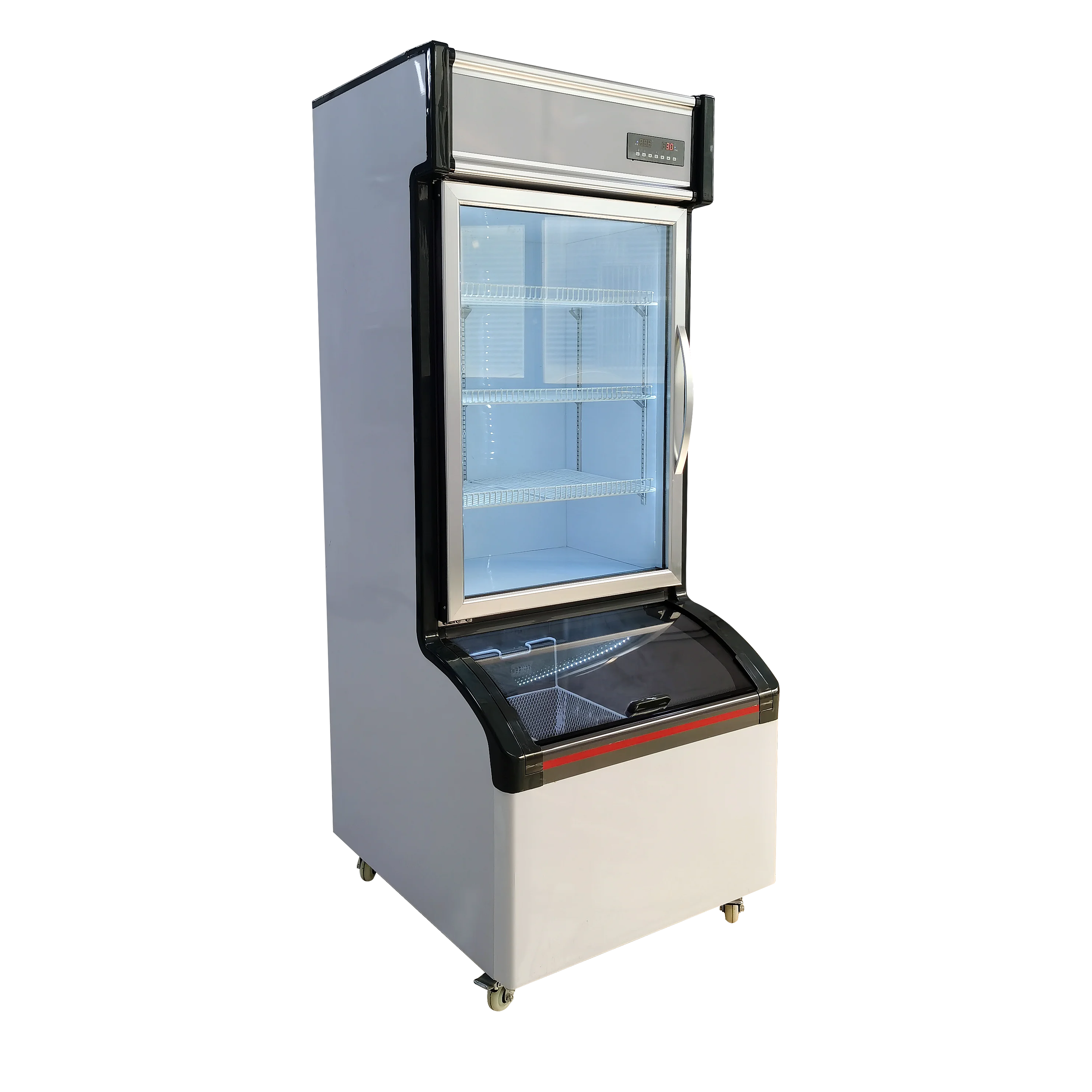 Freezer Glass Showcase convenience store two temperature cabinet Supermarket Food Beverage frozen Food Meat Freezer