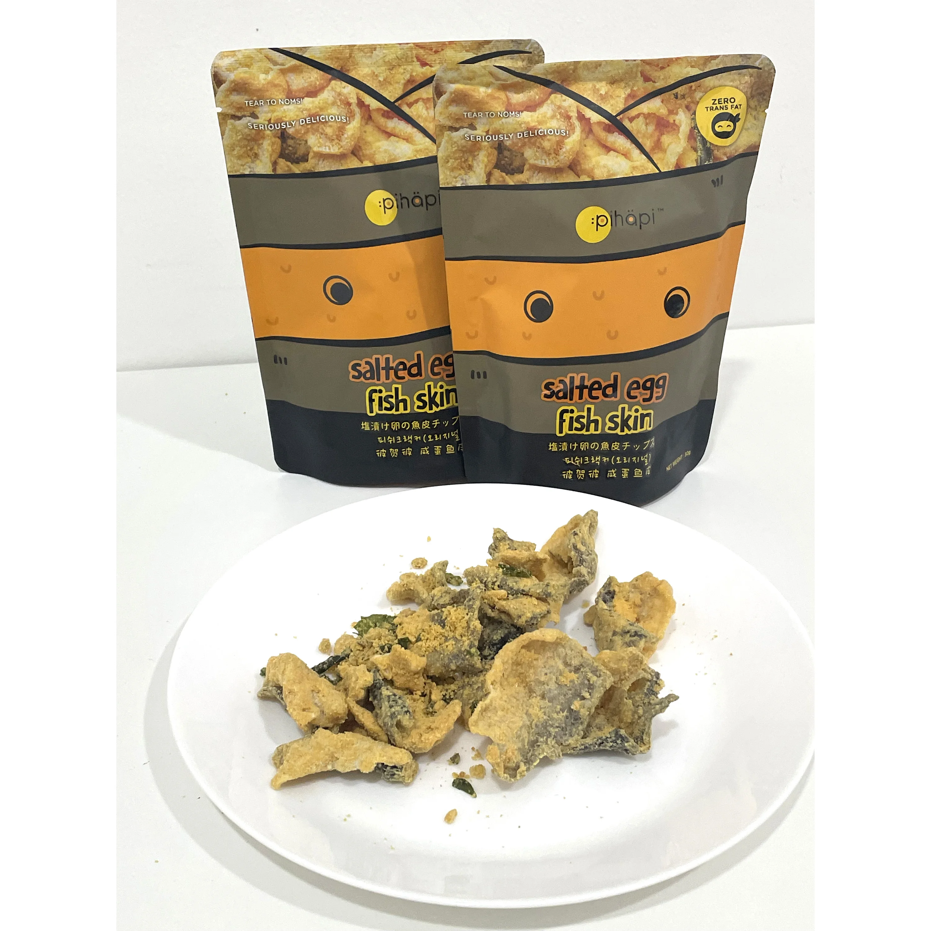 Lowest Price Premium Quality Salted Egg Fish Skin 0% Trans-fat Malaysia Wholesales Fish Skin Snacks