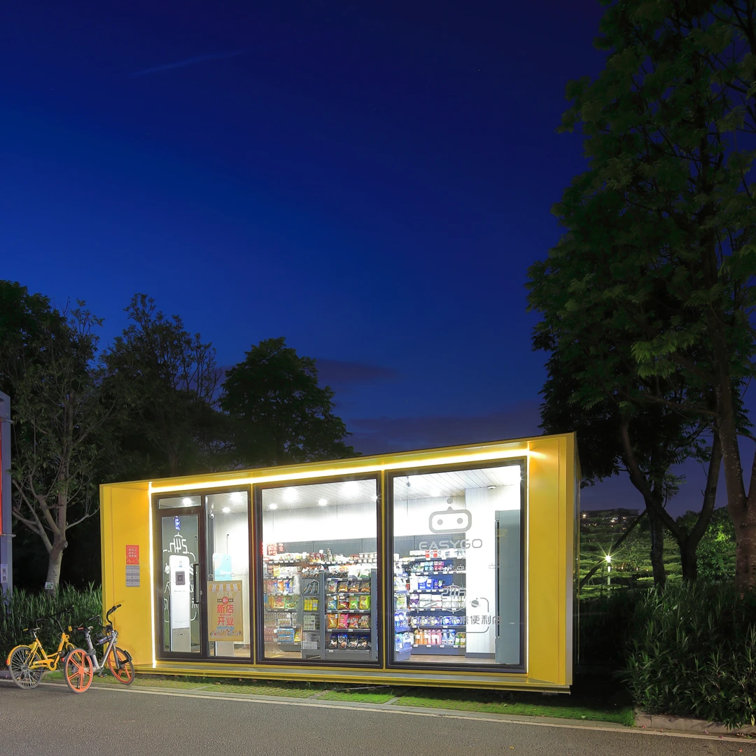 Low price Prefabricated steel structure house Container house supermarket Gas station convenience store