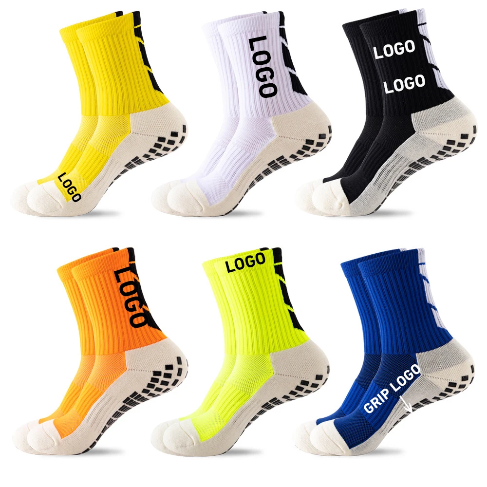 Custom Made Sports Socks Non-Slip Running Sports Men Ankle Crew Anti-Slip soccer Grip Socks Football With Logo