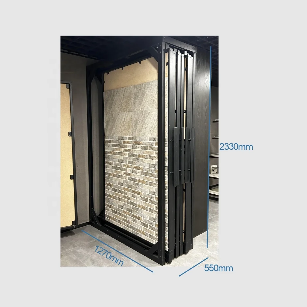 Custom Factory Direct Sale Metal Small Sliding Ceramic Tile Display Rack For 24 Inch Tile Display Stand
