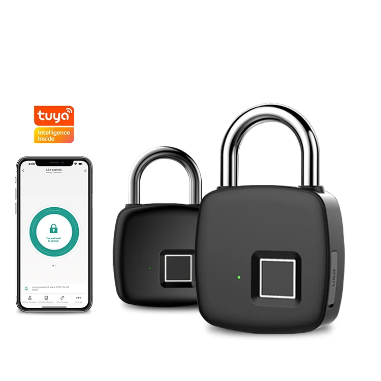 Portable Biometric Usb Rechargeable Security Smart Fingerprint Electronic Padlock for Bags and Luggage